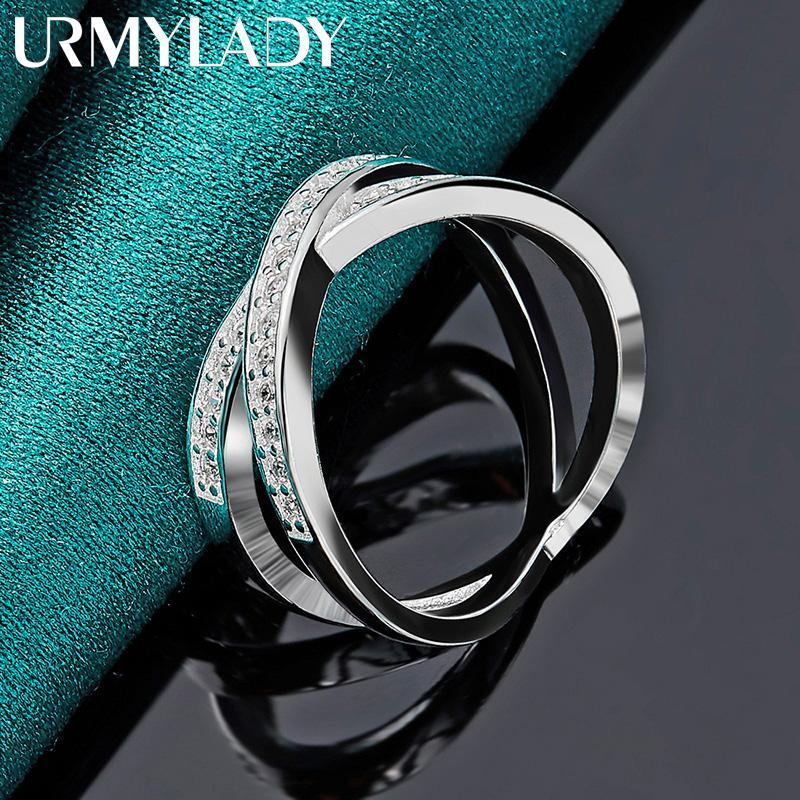 Кольцо из стерлингового серебра 925 пробы с крестом-бикругом 7, 8, 9, 10 для женщин, очаровательные ювелирные изделия