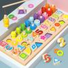Children's Magnetic Fishing & Building Block Puzzle: Six-in-One Fruit Logarithmic Board & Assembly Set.