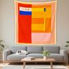 Watercolor color-block tapestry world map fabric wall hanging for bedroom and study room wall decoration background fabric