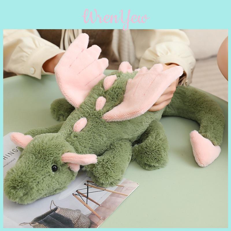 Cartoonfree Plush Dragon Doll With Short Pile Fabric For Playroom Decor