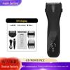 Professional White Hair Clipper with Ceramic Blade & LCD Display