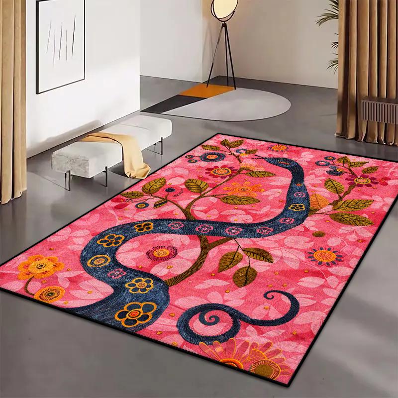 American Abstract Living Room Carpet Modern Decoration Bedroom Bedside Large Rugs Easy Clean Bathroom Non-slip Entrance Door Mat