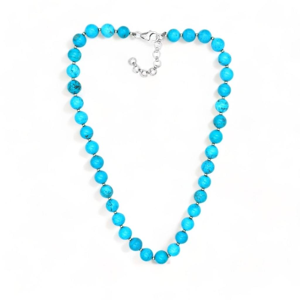 Amethyst Bead Necklace: 925 Sterling Silver, Natural Gemstone