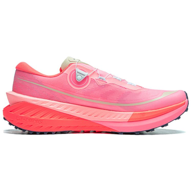 Кроссовки Li Ning Lu Pro с удобной посадкой, амортизацией, прочные, с низким верхом, для бега по пересеченной местности, мужские кроссовки розового цвета ARNU001-6