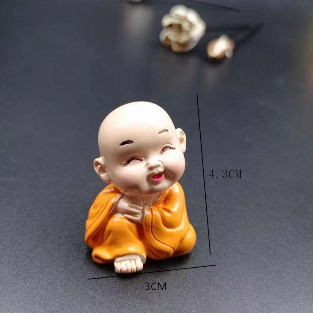 DIY Mini Buddha Figurine Cute Small Monk Sculpture Buddha Ornaments  Car Decoration