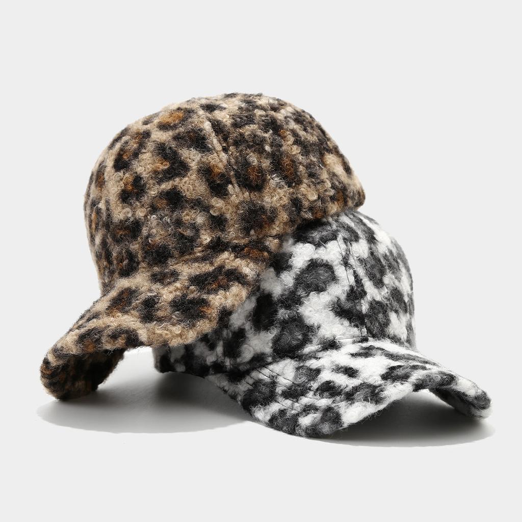 Women's New Style Leopard Print Structured Baseball Cap for Autumn and Winter - Outdoor Warm Sun Protection Visor Hat