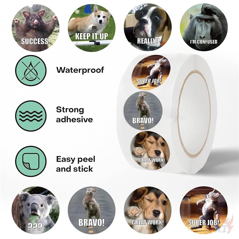 500 шт./рулон забавные животные эмодзи и вдохновляющие слова детские награды наклейки - DIY скрапбукинг альбом декор запечатывание этикетки наклейки