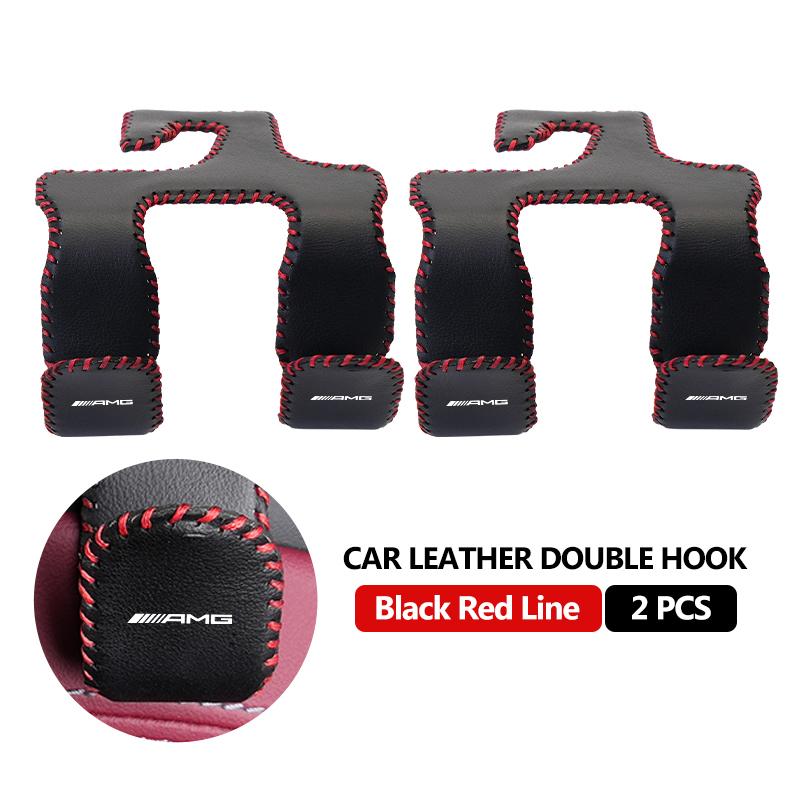 HQQM3 For Mercedes Benz Car Seat Back Hook Suede Double-Headed Rear Storage Supplies AMG W202 W212 W213 W220 W221 W222 C180 C200 C260