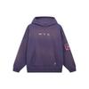 Li-Ning Толстая теплая свободная толстовка с вышитым логотипом на флисовой подкладке, топы унисекс, серо-фиолетовый AWDT243-4