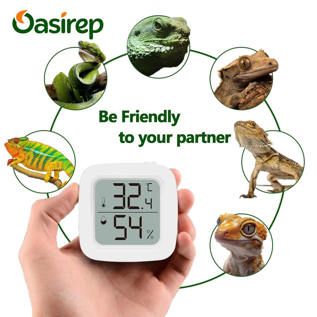 Reptile Thermometer and Hygrometer – Fast Accurate LCD Digital Temp & Humidity Meter for Bearded Dragon Tank Accessories, Lizard, Snake, Turtle,