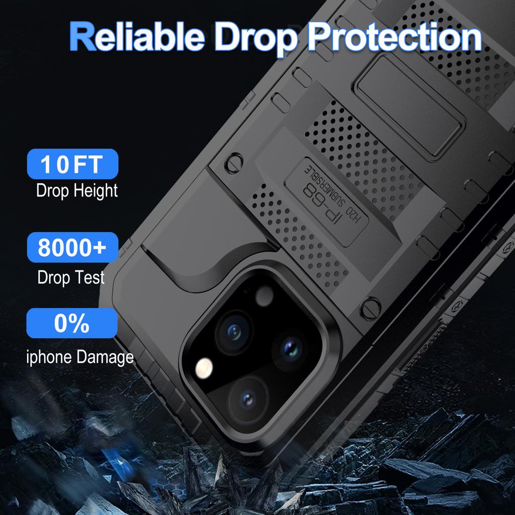 IP68 Waterproof Phone Case for iPhone 15 Pro PC+Silicone Cover with Screen Protector