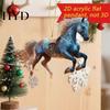 Equine Christmas Ornament 2D Horse Hanging Acrylic Flat Decoration Collectible Tree for Lovers Equestrian Gifts Holiday Decor