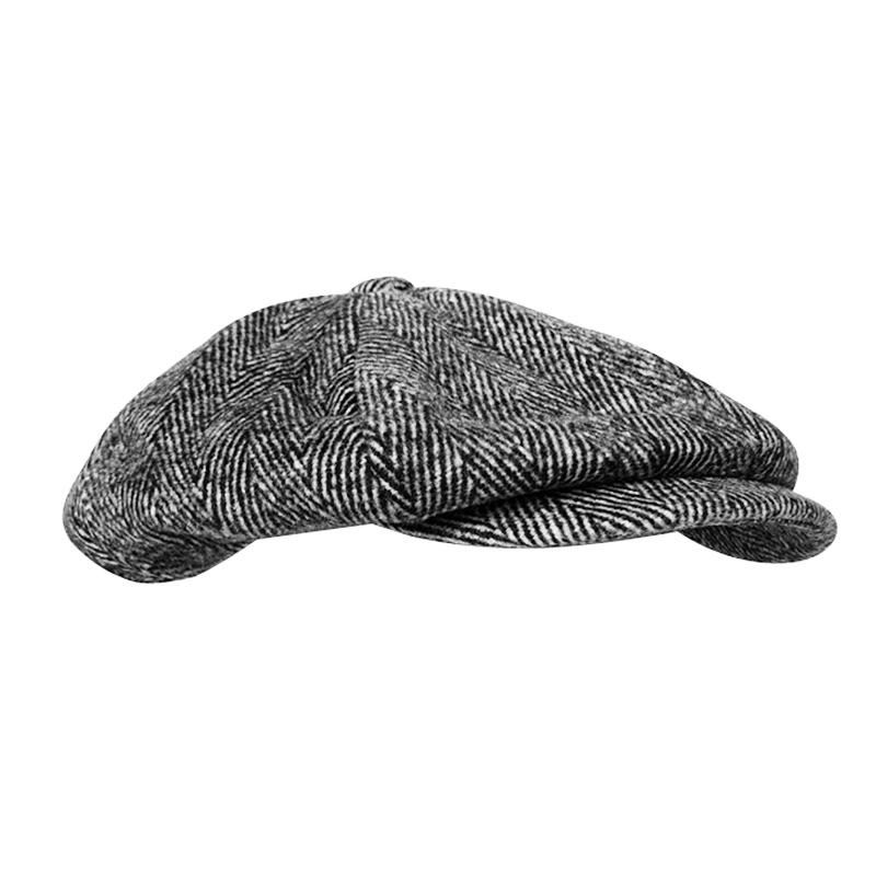 Hat Soft Wool Newsboy Cap Men Grey Herringbone Flat Caps Women Men British Painters Hat Soft Autumn Winter Hats Octagonal Cap BLM09