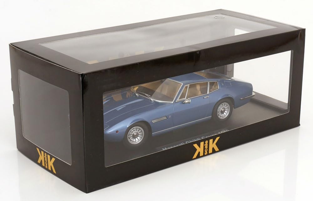 KK Scale Scale Maserati Ghibli Coupe 1969 Blue Finished Product 1/18 Metallic, (KKDC181271)