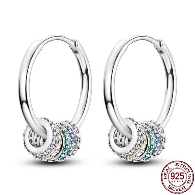 100% настоящие серьги из серебра 925 пробы, снежинка, циркон, в форме сердца, золото, розовое золото, циркон, ювелирные изделия, сверкающий кулон-обруч