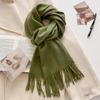 Luxury Wool Scarf For Women Fashion Warm Cashmere Scarves Korean Style Solid Knitted Shawl Wrap Pashmina Bandana Christmas Gift