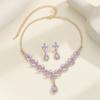 Shining Earrings Rhinestone Necklace Wedding Party Crystal Jewelry Set  Women
