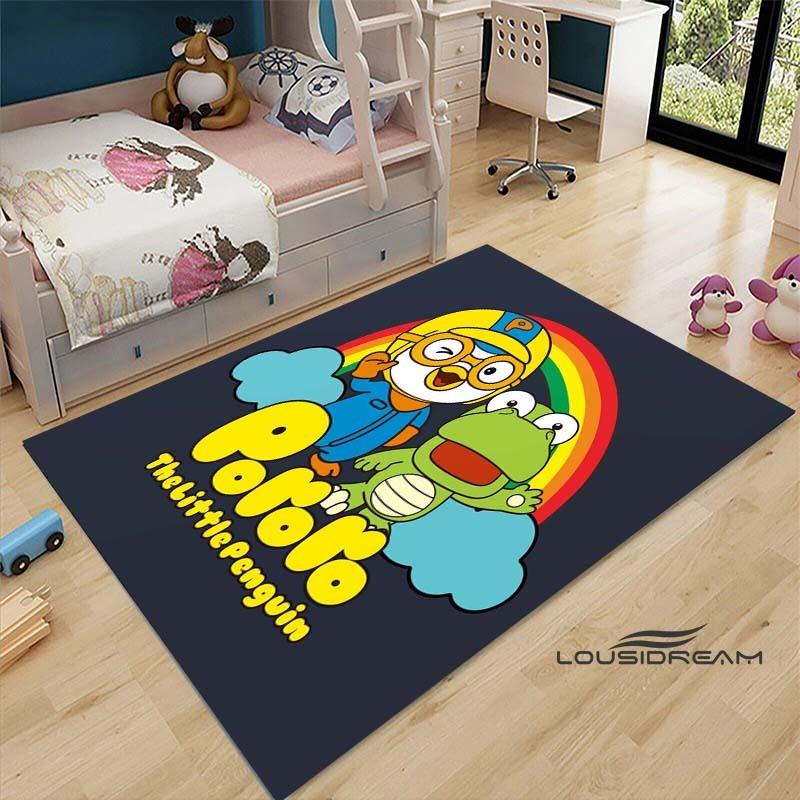 2026Cartoon P-Pororo-Park Pattern Carpets 15 Sizes Living Room Bedroom Bedside Floor Mat Area Rug Kid's Room Play Mat Home Decor