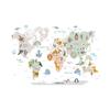 Cartoon Animal World Map Wall Sticker Self Adhesive Kids Room Bedroom Background Kindergarten Classroom Decor