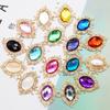 5Pcs 25Mm Rhinestone Cabochons Flatback Crystal Buttons Embellishments Diy Garment