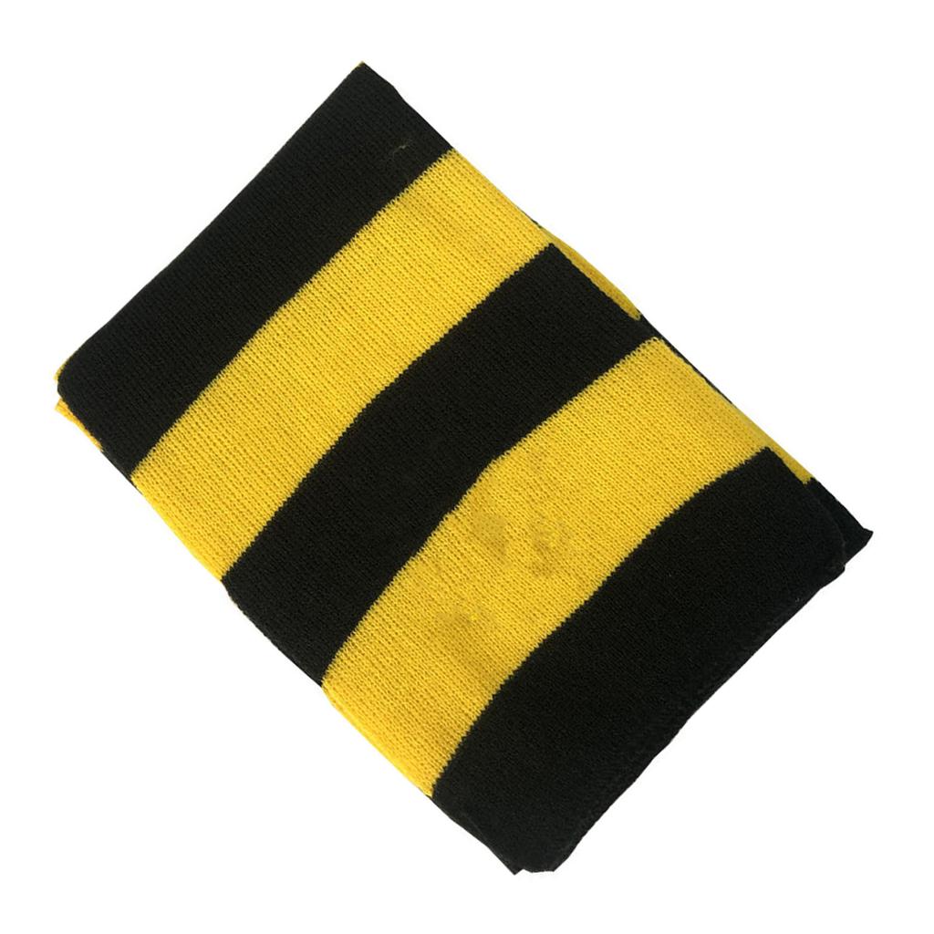 School Striped Scarf Yellow and Black Color Striped Print Soft Scarf for Boys Girls Winter