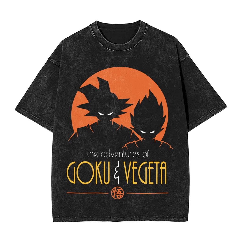 Washed T Shirt Dragon Ball Z Bunny Bulma Dbz Glitch Hip Hop Cool TShirt Oversize DBZ Streetwear Cotton Summer Tee Shirt for Men