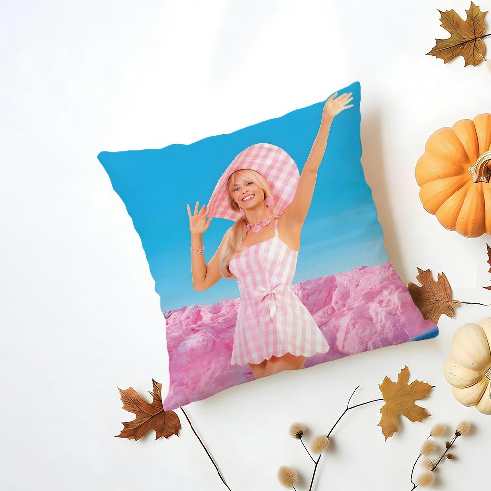 MMargot Robbie Cushion Cover Washable Linen Pillowcase Soft for Daily Sofa Bed Home Room Decor