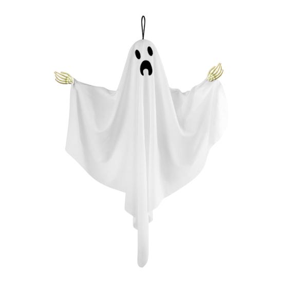 Подвесное украшение Призрак Хэллоуин Уличное Летающий Белый Тканевый Призрак с Гибкими Руками-Скелетами для Декора Переднего Крыльца, Двора, Дерева