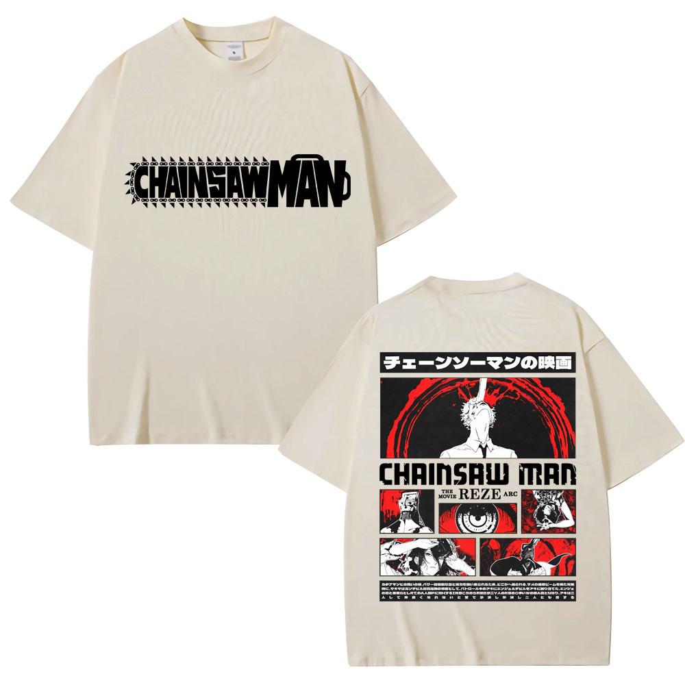 90s Japanese Anime Chainsaw Unisex Graphic T Shirt Unisex Women Fashion Vintage Cartoon Tshirt Oversized Cotton Casual Summer Tshirts