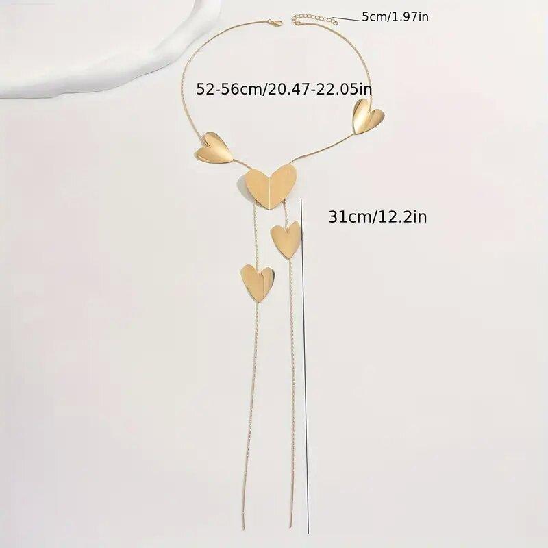 Универсальное женское длинное ожерелье Модные темпераментные украшения Ожерелье с геометрической цепочкой в виде сердца