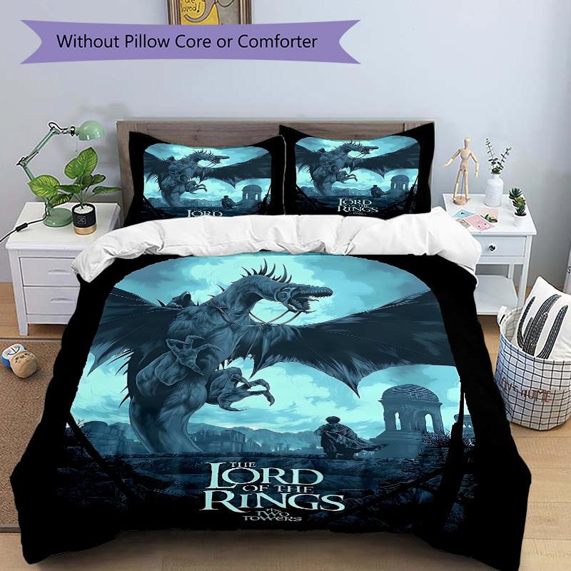 3pcs bedding set The Lord of the Rings Includes 1 Comforter + 2 Pillowcases, Without Pillow Inserts, Soft Comfortable, Lightweight Breathabl