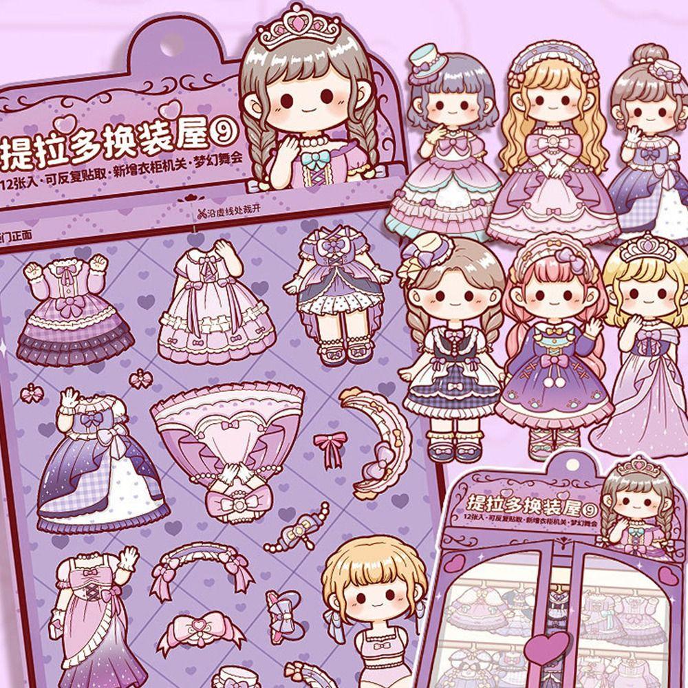 Papper Girls Dress Up Декоративные наклейки Многоцветные наклейки для детских книг