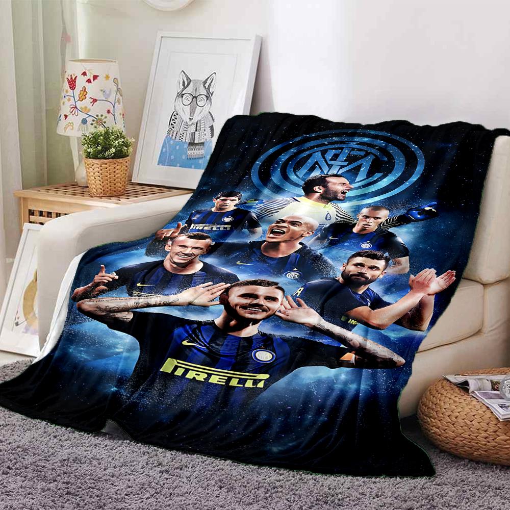 Inter Milan Fan Artwork Blankets Flannel Printed Breathable Warm Throw Blanket for Home Office Bedspreads 0708a100