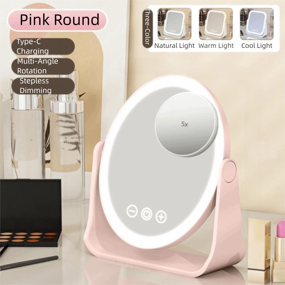 3 Color LED Makeup Mirror Eversible Cosmetic Mirrors Home