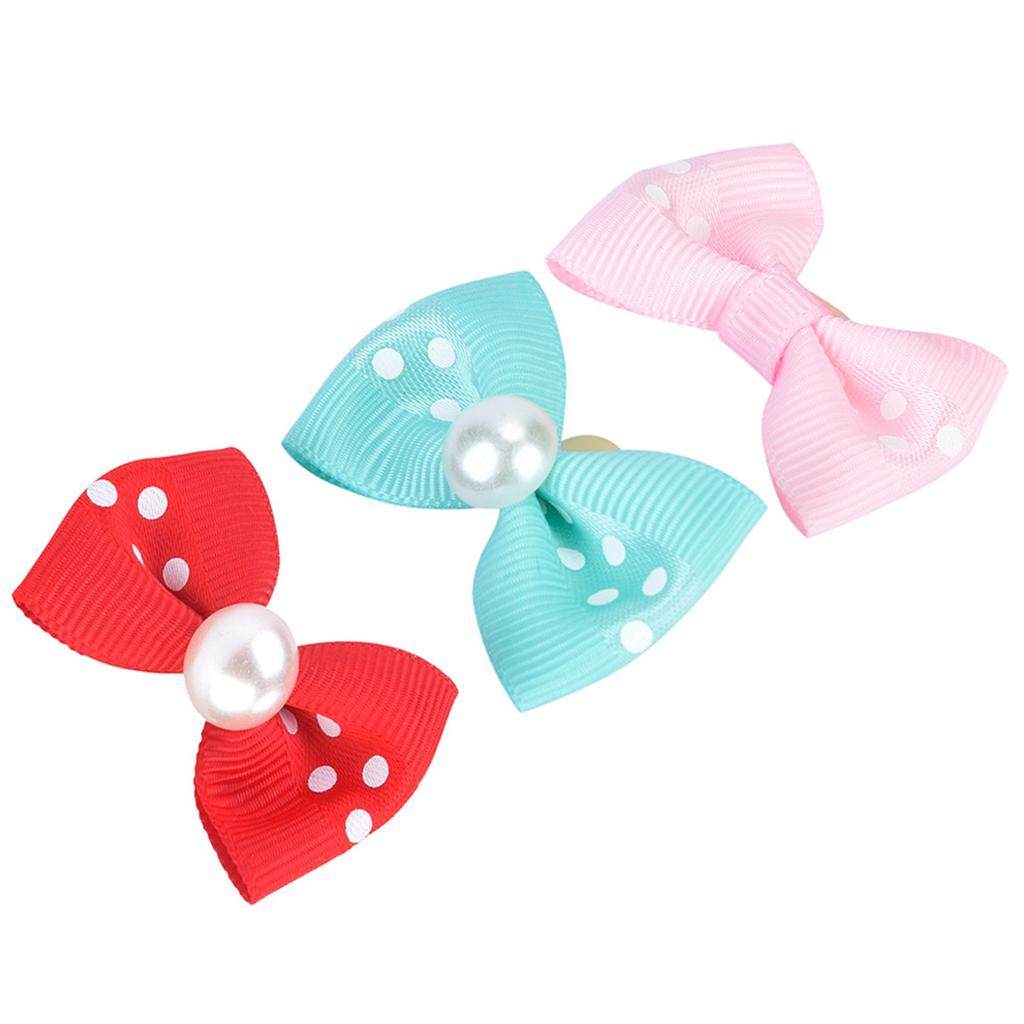 20Pcs Dog Hair Bowknot with Elastic Band Pet Puppy Teddy Grooming Hair Accessories Random Color