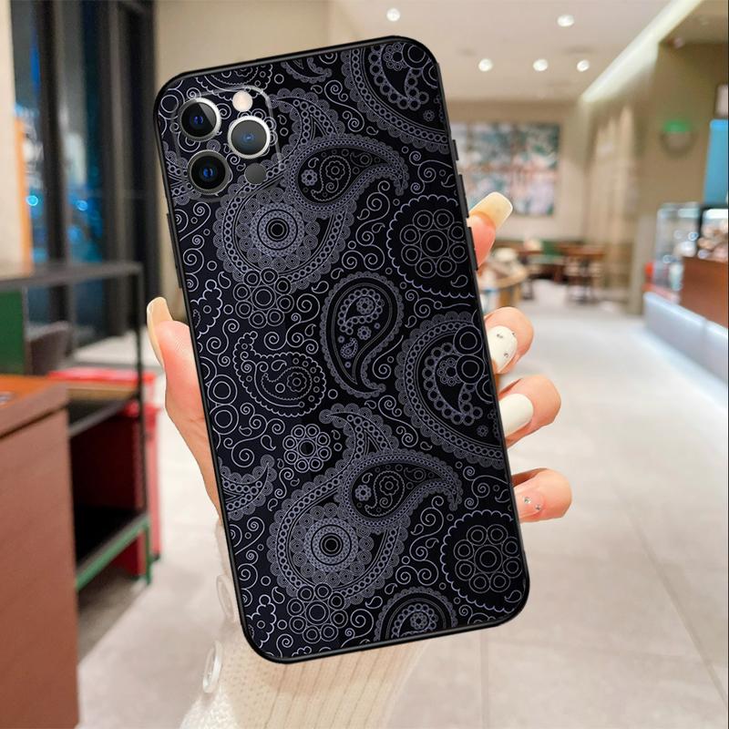 Чехол для телефона с узором пейсли для iPhone 17 16 15 14 13 11 12 Pro Max mini 16 Plus 16e 17 Air Защитный чехол