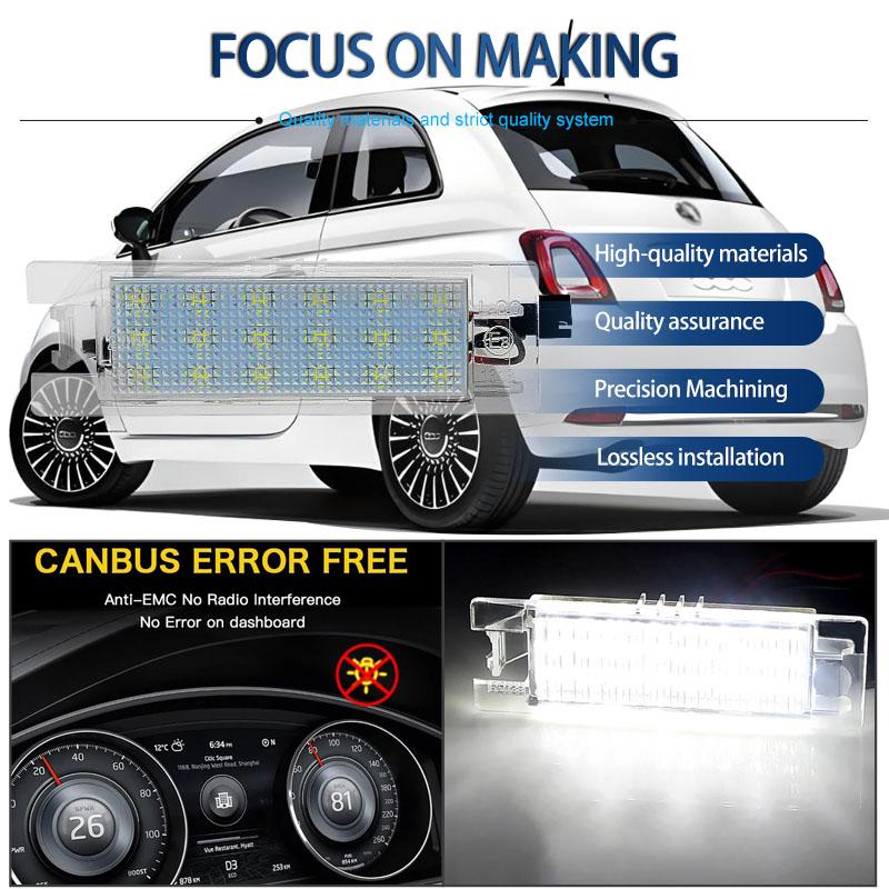 2pcs Car Led Number License Plate Light Canbus Error-Free For FIAT Punto EVO 2009 2010 2011 2012Automobiles Parts Accessories License Plate Lights 2