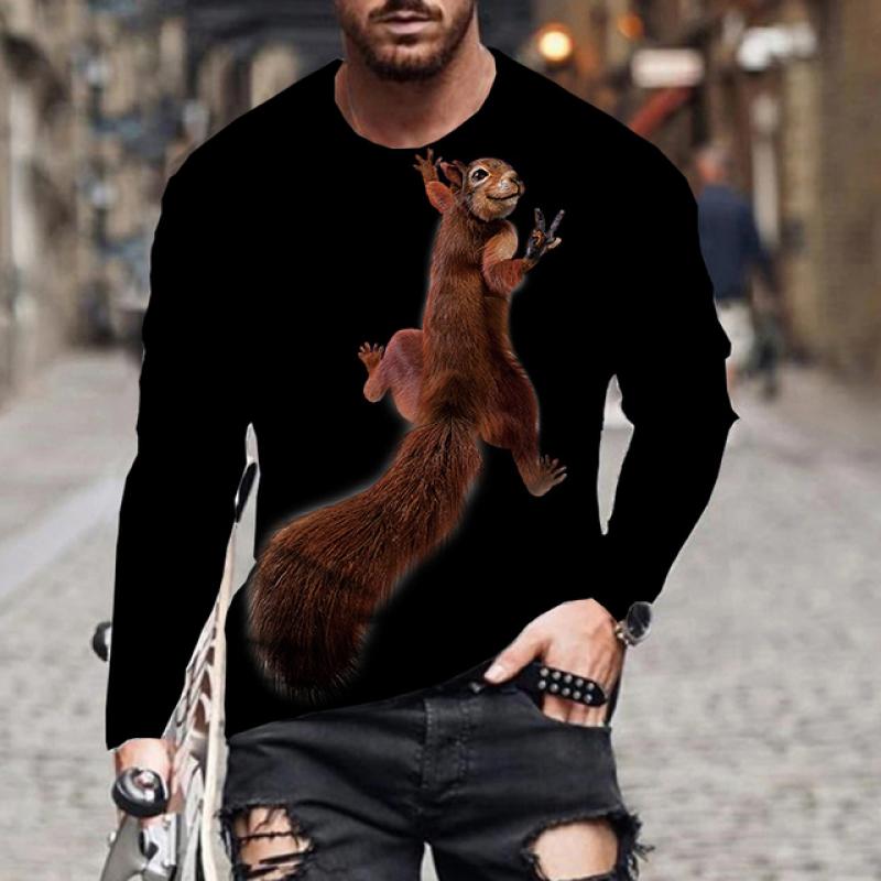 Мужская футболка с драконом, повседневная футболка с 3D принтом и длинным рукавом, волшебное животное, графический топ, футболки с уличным узором, мужские/женские футболки в стиле хип-хоп