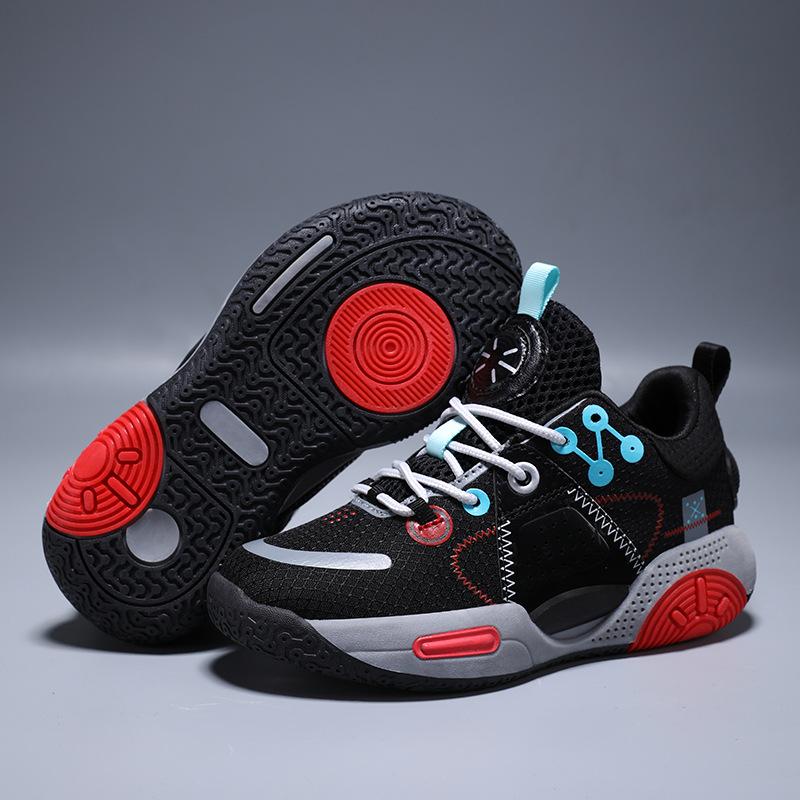 New Spring New Boys Basketball Shoes Breathable Shock Absorption Wear-resistant Students Combat Children's Basketball Shoes Outdoor
