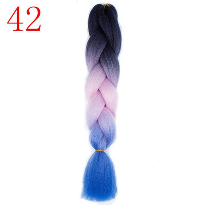 Ombre Hair Jumbo Braids Волосы Синтетические наращивания волос для женщин Розовый Красный Синий 102 Доступных цвета