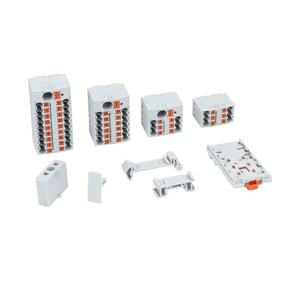 Multiple In Multiple Out Block Connector PTFIX 2.5mm² Wire Electrical Connectors  Mount on Din Rail