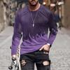 Men's T Shirt O-Neck Clothing Apparel Outdoor Long Sleeve Print Fashion Designer Vintage