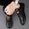 Popular Small White Shoes Fashion Men's Shoes Full Leather Low Top Board Shoes Tread Flat Casual Shoes