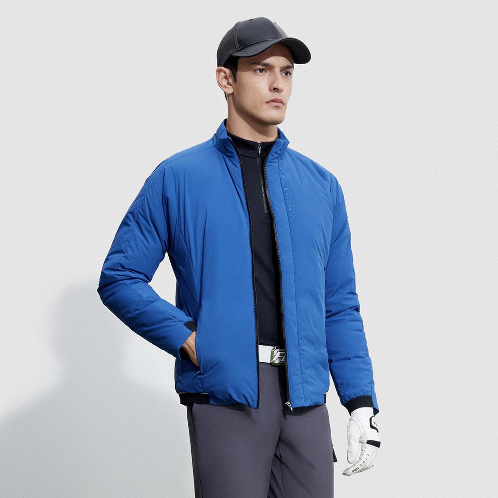 Fila 2023 Зима Новая Легкая Пуховая Куртка Гольф Спорт Базовая Стойка Воротник Топ Мужская Куртка Фарфорово-Синий A11M345917F-BU_20231010132316