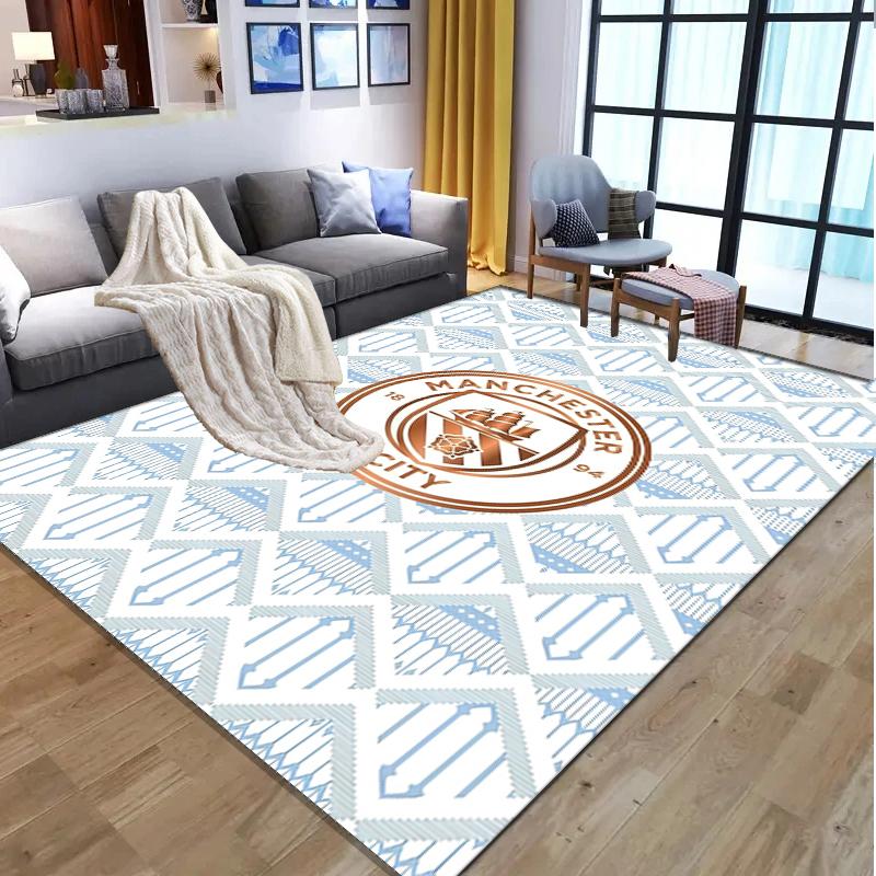Football team City FC Pattern Rug, Indoor/Outdoor Mat, for Picnic, Gameroom, Bedroom, Office, Living Room, Home Decor Carpet, Birthday Gift