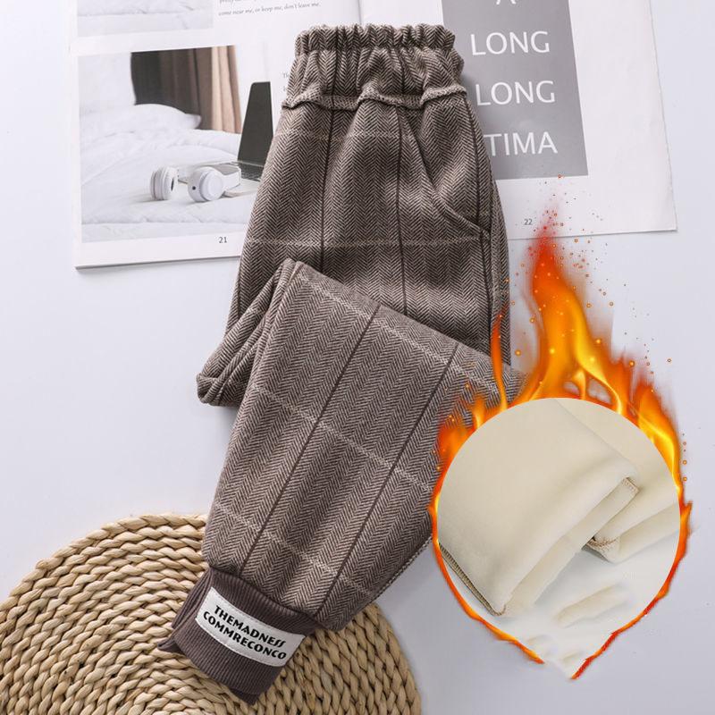 Брюки для девочек, осенне-зимняя новая верхняя одежда, корейские детские повседневные бархатные брюки, брюки для девочек