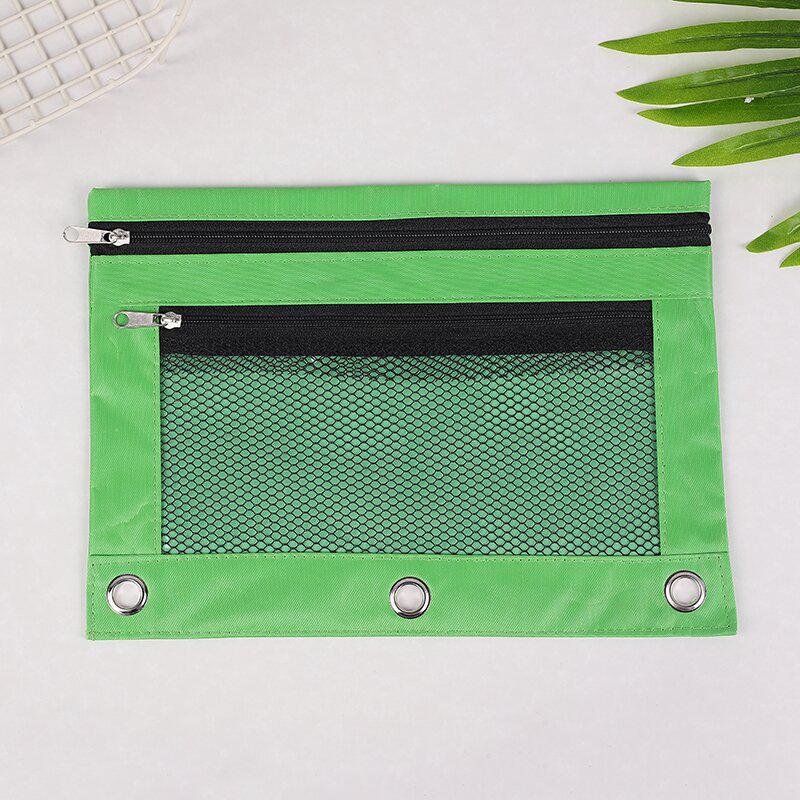 Папка-регистратор на кольцах B5 из ткани Оксфорд с прозрачным пеналом и двойной молнией на три отверстия