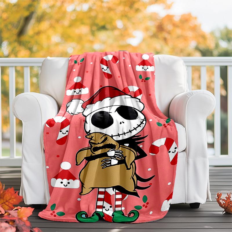 The Nightmare Before Christmas Theme Printed Blanket - Perfect for Couch, Bed, Travel & Outdoor Use | Machine Washable, Cozy & Durable.