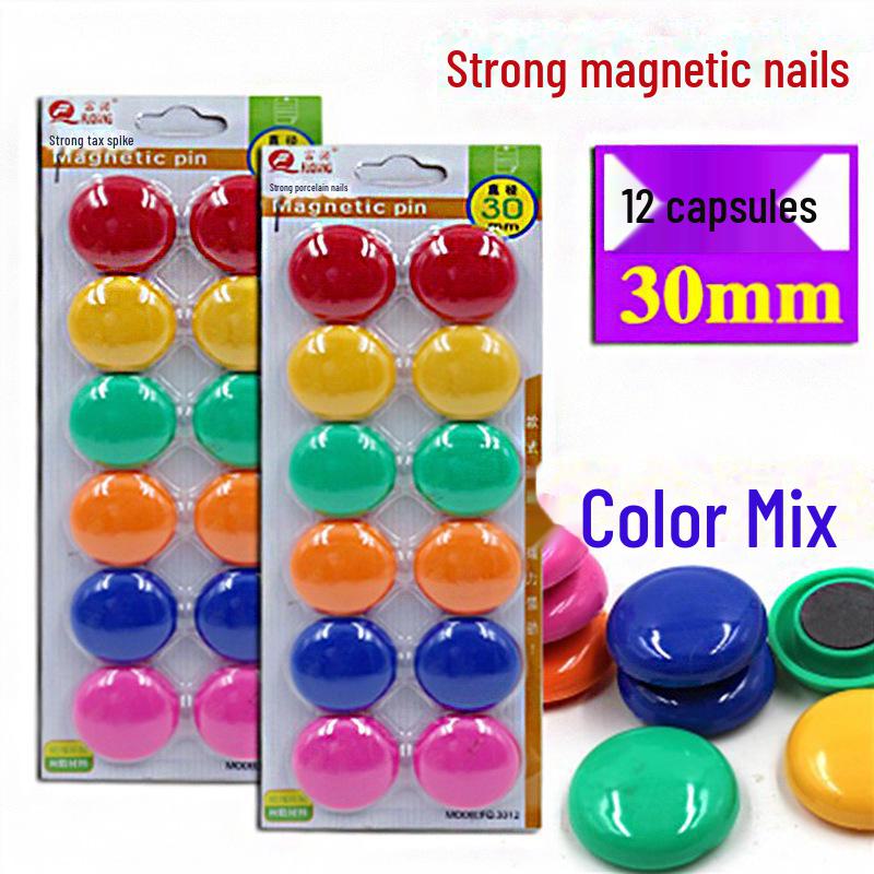 30 мм цветная магнитная пряжка для белой доски - пластиковый магнит на холодильник для обучения/офиса (Круглый)