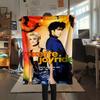 1PC Roxette Print Flannel Blanket, High quality Comfortable for All Seasons, Home Decor, Warmth and Comfort, Perfect for Christmas Gifts